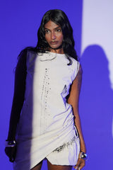 B&W Print Ruched Top