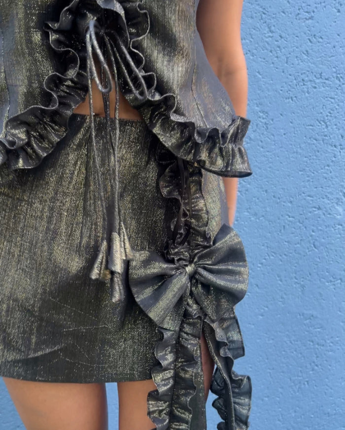 Bow Down To Me Skirt (Starry Black)