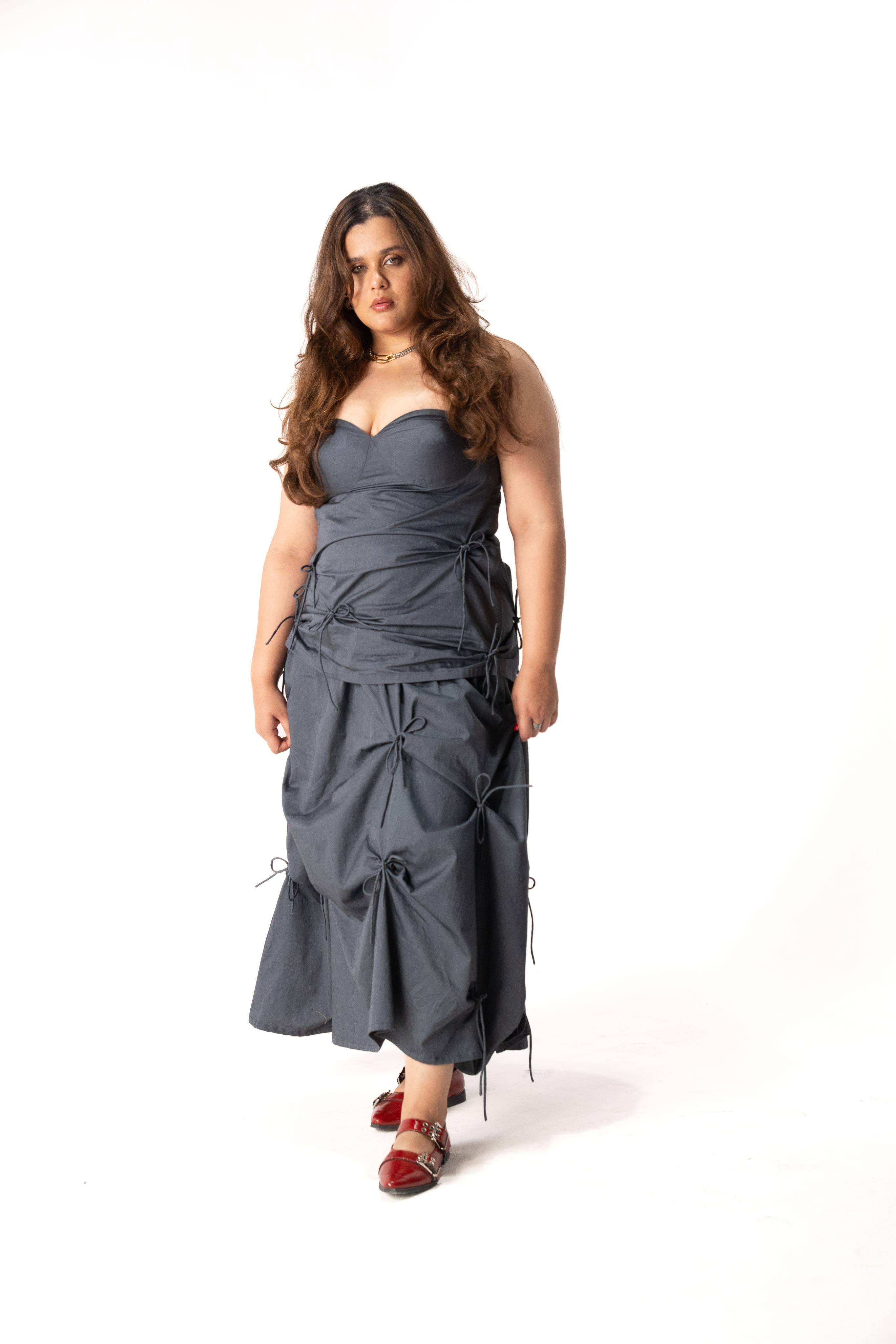 Strings Attached Skirt (Grey)