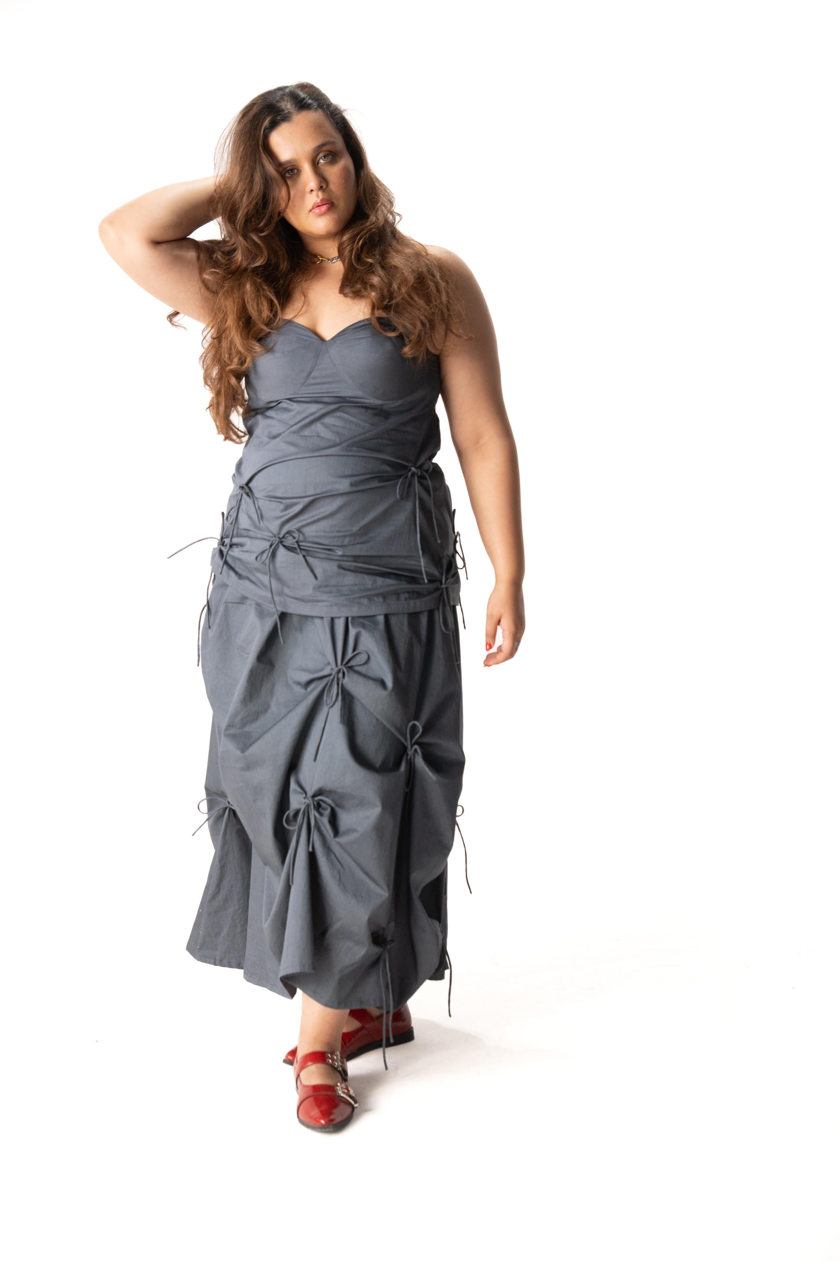 Strings Attached Skirt (Grey)