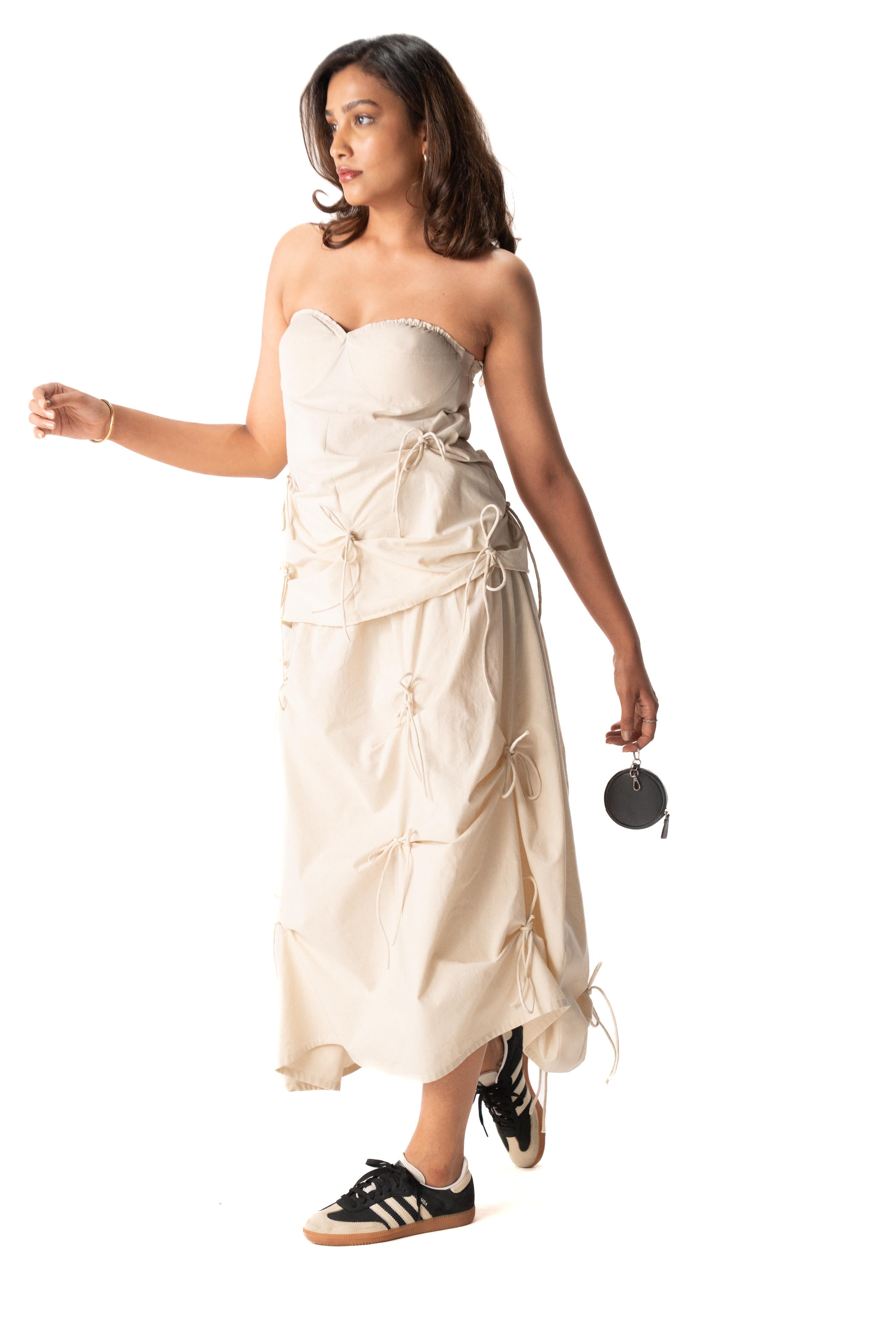 Strings Attached Skirt (Beige)