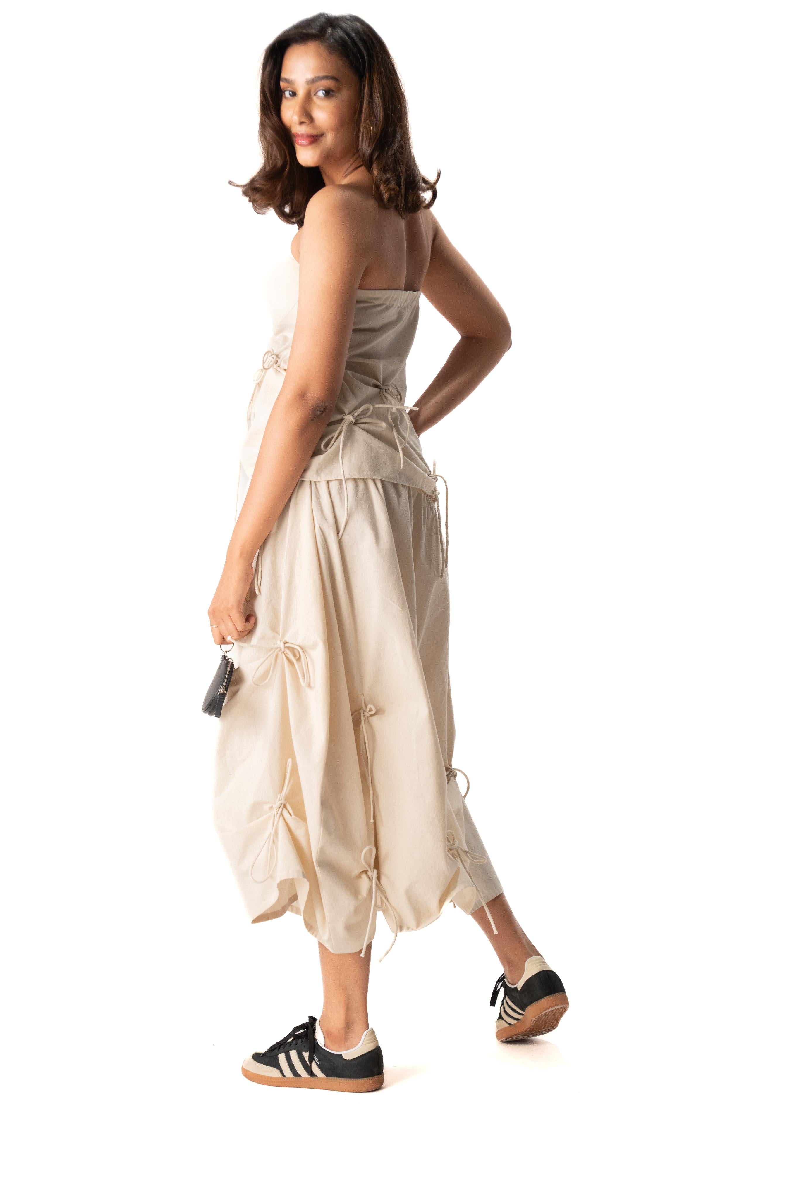 Strings Attached Skirt (Beige)