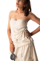 Strings Attached Skirt (Beige)