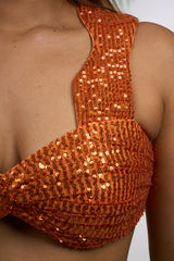 Tan Lines Bralette Top (Coral Orange)