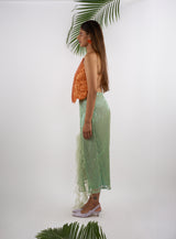 Shut the Clam Up Top (Coral Orange)