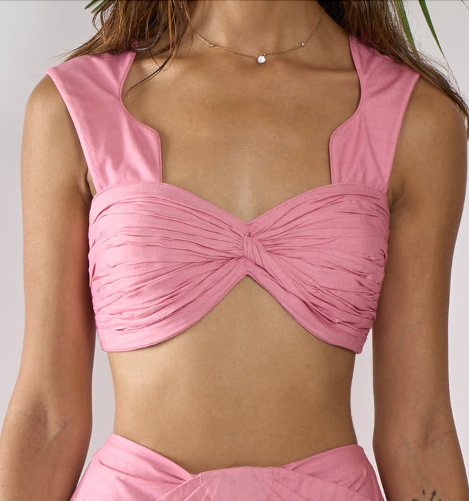 Tan Lines Bralette Top (Sandy Pink)